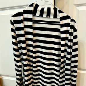 Black & White Striped Cardigan